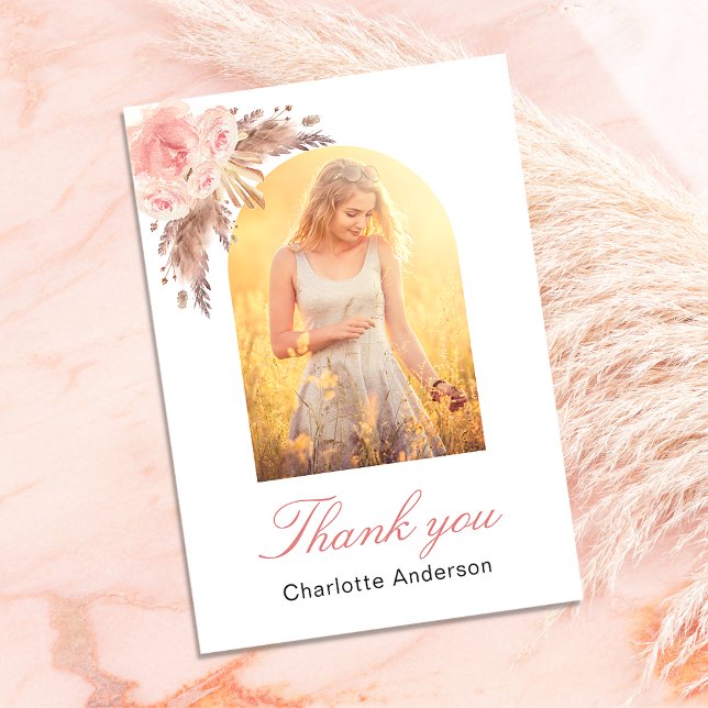 Cartões de agradecimentos de fotos com pampas e pi (Criador carregado)