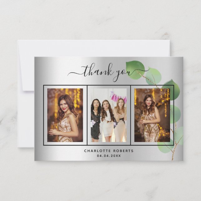 Cartões de agradecimentos de fotos de eucalipto pr (Frente)