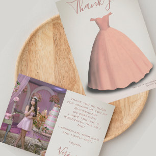 Cartões de agradecimentos de fotos do vestido Quin