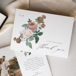 Cartões de agradecimentos de fotos florais do Vint