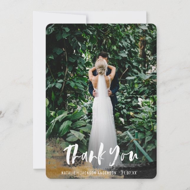 Cartões de agradecimentos de fotos tropicais pinta (Frente)