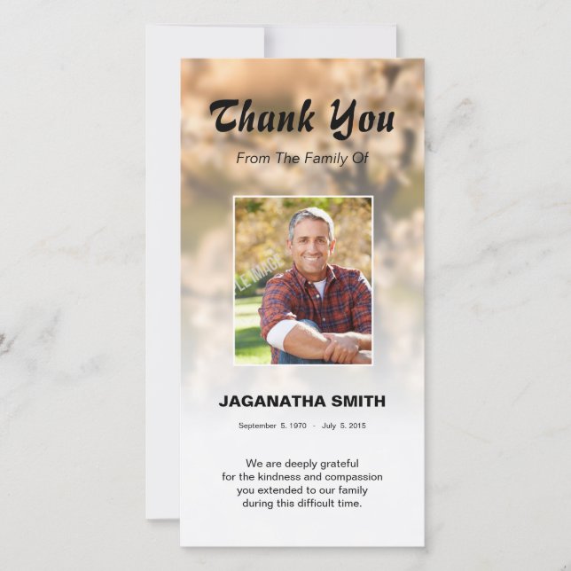 Cartões de agradecimentos de Funera (Frente)