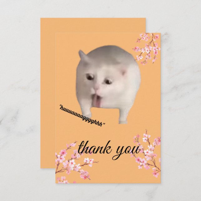 Cartões de agradecimentos de gato engraçado (Frente/Verso)