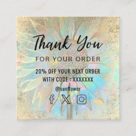 cartões de agradecimentos de girassol