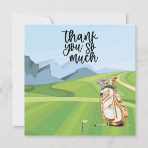Cartões de agradecimentos de golfe com aquarela de