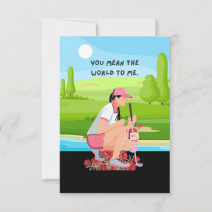 Cartões de agradecimentos de golfe com aquarela de