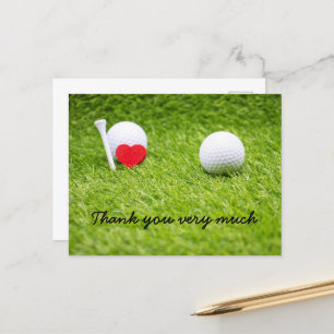 Cartões de agradecimentos de golfe com bola de go