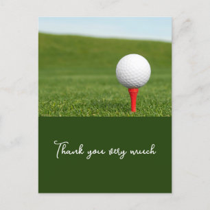 Cartões de agradecimentos de golfe com bola de gol