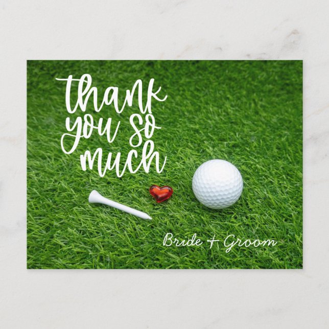 Cartões de agradecimentos de golfe para o casament (Frente)