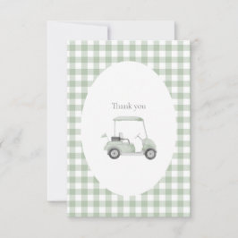 Cartões de agradecimentos de golfe verde-sábio