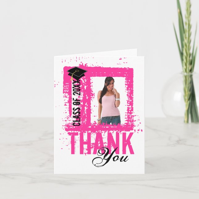 Cartões de agradecimentos de Graduação Adicionar F (Frente)