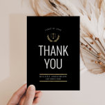 cartões de agradecimentos de graduação da escola d<br><div class="desc">Um cartão elegante com um texto preto e branco. Os recursos deste design podem ser personalizados.</div>