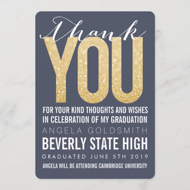 Cartões de agradecimentos de Graduação da Tipograf (Frente)