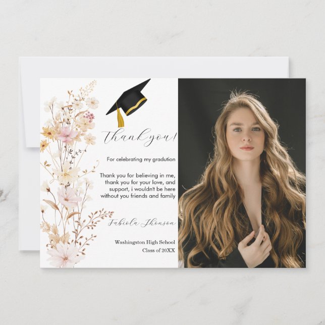 Cartões de agradecimentos de Graduação de Boho Wil (Frente)