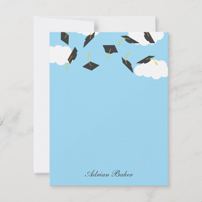 Cartões de agradecimentos de Graduação de Bonés de (Frente)