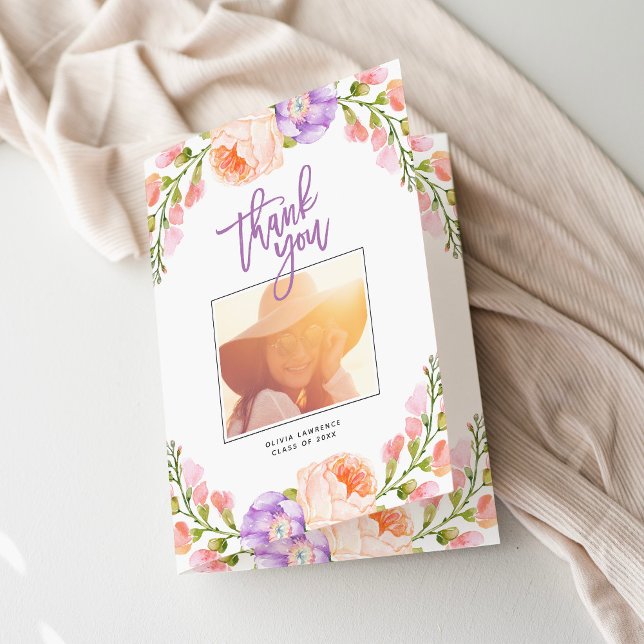 Cartões de agradecimentos de Graduação de Foto Flo (Criador carregado)