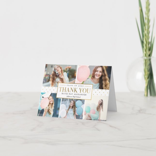 Cartões de agradecimentos de Graduação de na moda  (Frente)