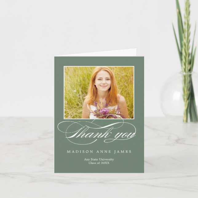 Cartões de agradecimentos de Graduação de Script B (Frente)