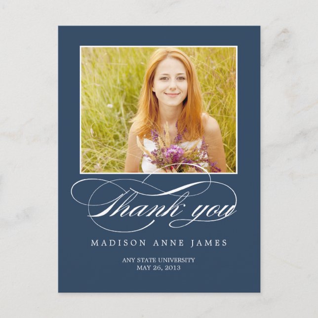 Cartões de agradecimentos de Graduação de Script B (Frente)