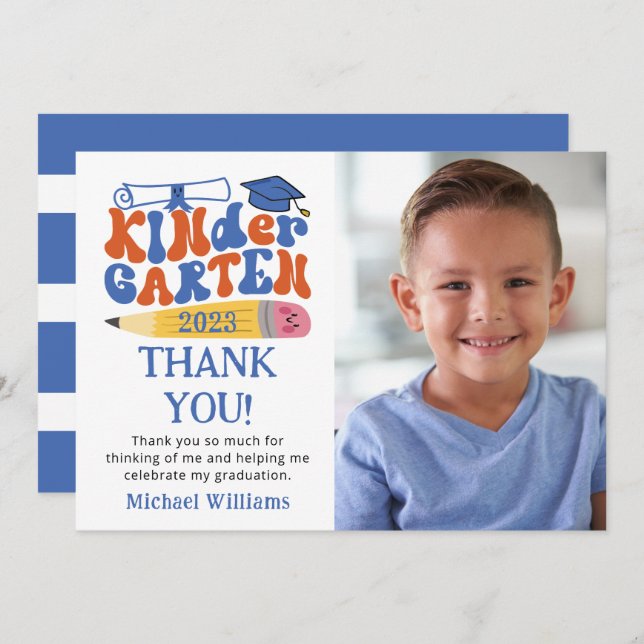 Cartões de agradecimentos de Graduação do Jardim d (Frente/Verso)