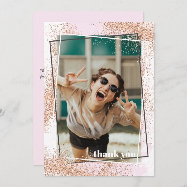 Cartões de agradecimentos de Graduação Dourada Ele (Frente/Verso)