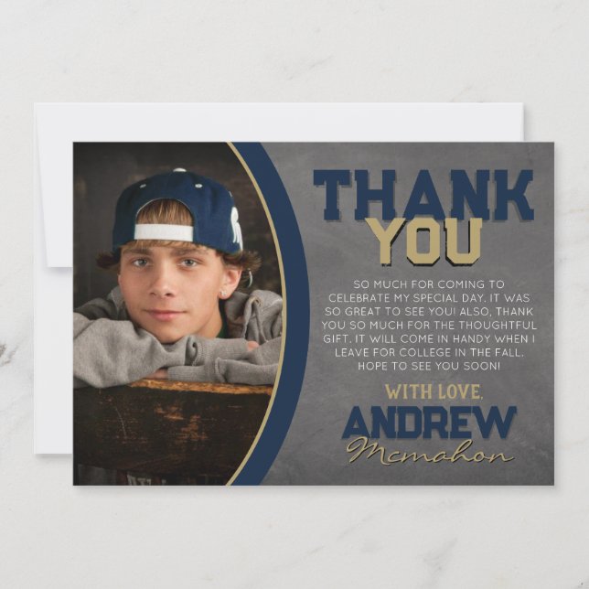 Cartões de agradecimentos de Graduação em Chalkboa (Frente)