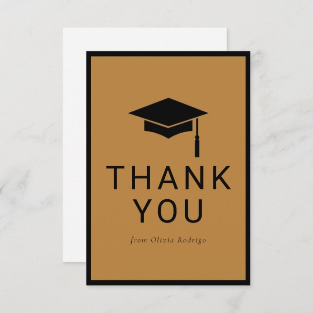 Cartões de agradecimentos de Graduação Minimalista (Frente/Verso)