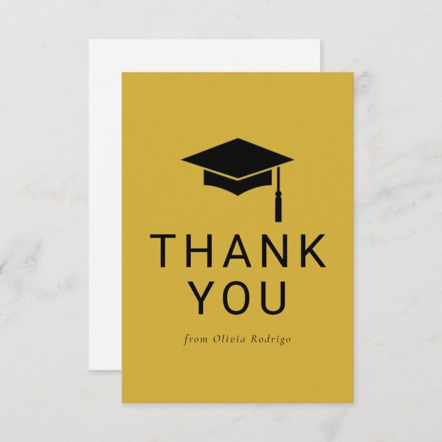 Cartões de agradecimentos de Graduação Minimalista (Frente/Verso)