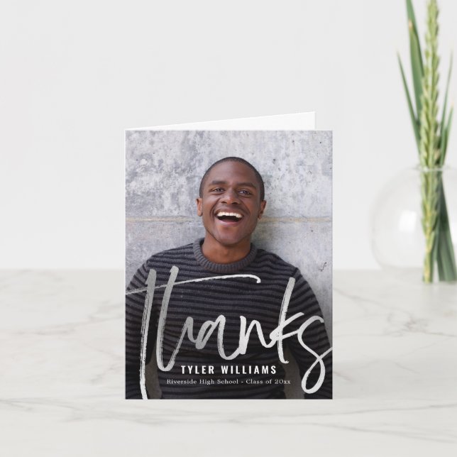 Cartões de agradecimentos de Graduação Moderno Enr (Frente)