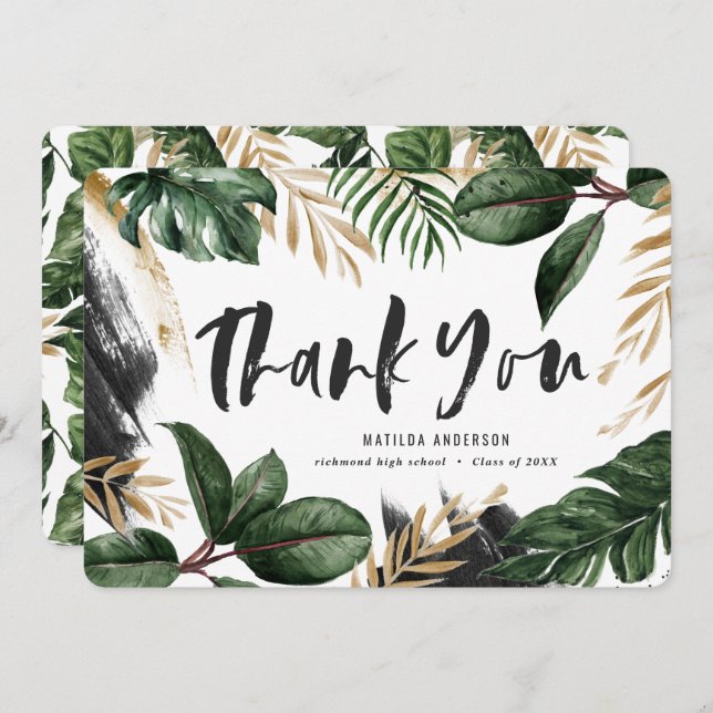 Cartões de agradecimentos de graduação tropical pi (Frente/Verso)
