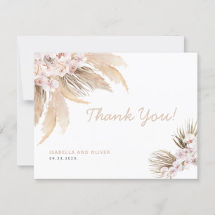 Cartões de agradecimentos de Grass Boho Pampas