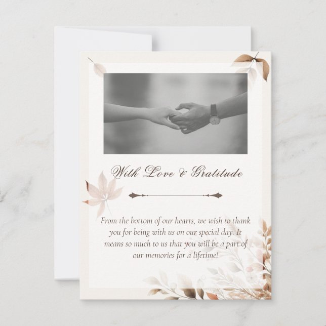 Cartões de agradecimentos de Gratidão de Casamento (Frente)