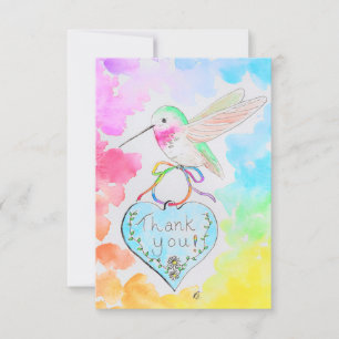 Cartões de agradecimentos de Hummingbird, Heart a