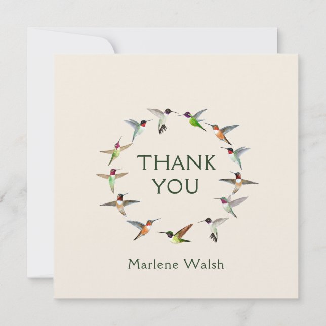 Cartões de agradecimentos de Hummingbird Personali (Frente)