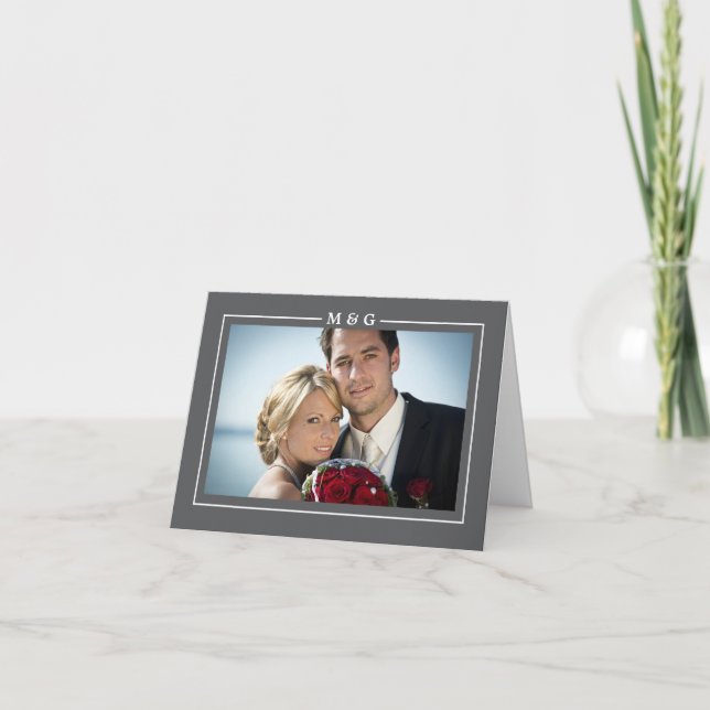 Cartões de agradecimentos de Iniciais Modernos (Frente)