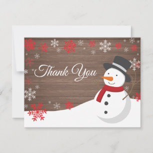 Cartões de agradecimentos de inverno Snowman
