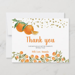 Cartões de agradecimentos De Laranja Grelha