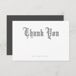 Cartões de agradecimentos de letras negras