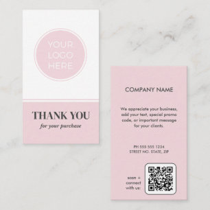 Cartões de agradecimentos de logotipo rosa para em