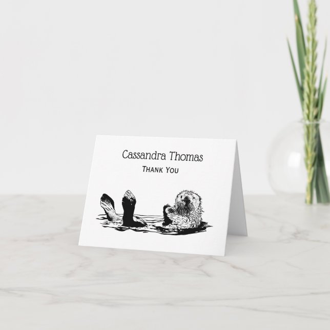 Cartões de agradecimentos de lontra de safte (Frente)