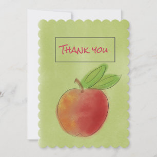 Cartões de agradecimentos de Maçã de Aquarela para