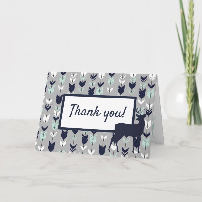 Cartões de agradecimentos de madeira - hortelã, Ma (Frente)