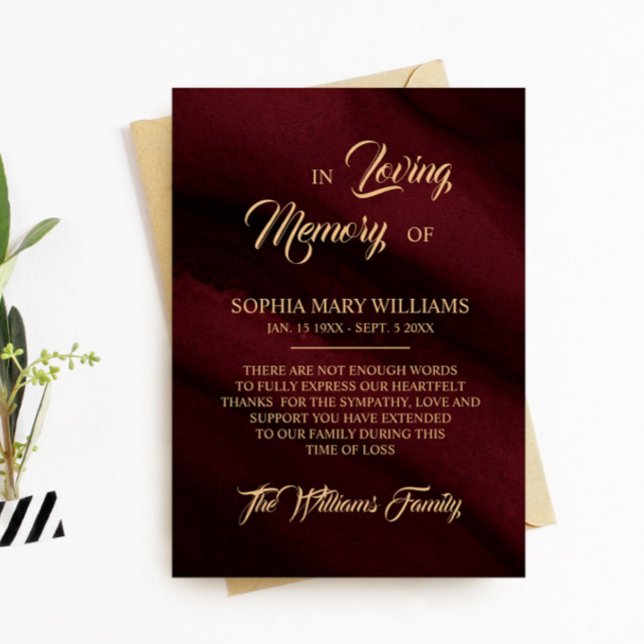 Cartões de agradecimentos de Memória de Simpatia D (Criador carregado)