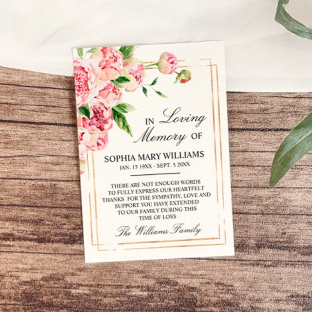 Cartões de agradecimentos de Memória de Simpatia F (Criador carregado)