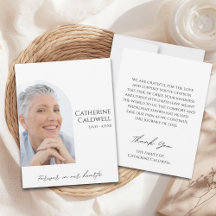 Cartões de agradecimentos de Memorial de Fotografi