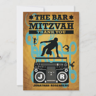 Cartões de agradecimentos de Mitzvah do bar de Hi