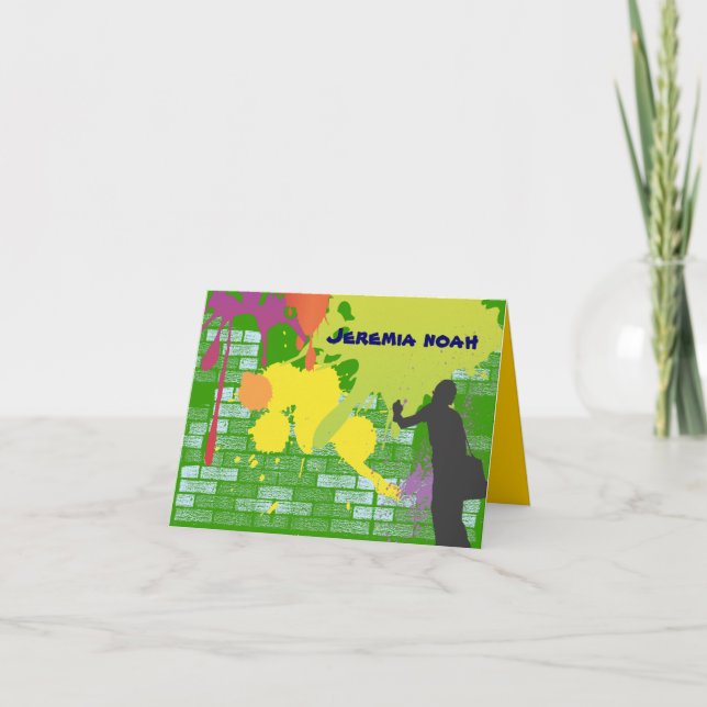 Cartões de agradecimentos de Mitzvah do bastão do (Frente)