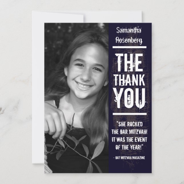 Cartões de agradecimentos de Mitzvah do bastão do (Frente)