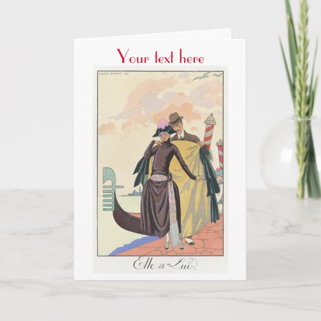 Cartões de agradecimentos de moda George Barbier A (Frente)
