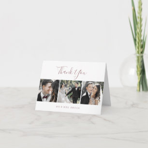 Cartões de agradecimentos de modelo de foto Dourad